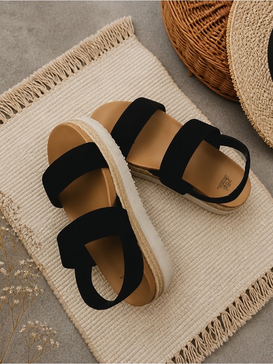 wild fable Shoes - Wild Fable Black Platform Espadrille Sandals Size 9.5